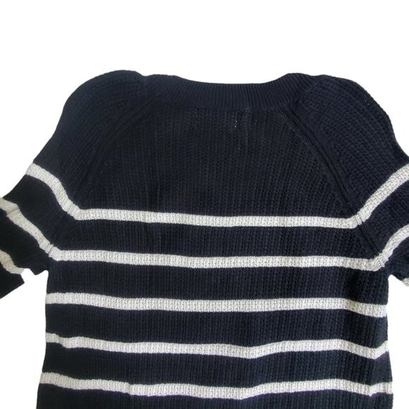 Old Navy Black And White Textured Crewneck Sweater sz M - Picture 4 of 13